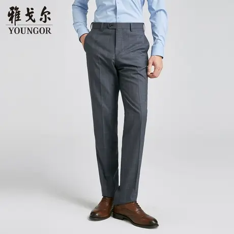 雅戈尔 商场同款男蓝灰抗皱系列套西YOTX222701HJY裤子商品大图
