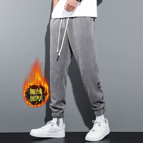 灯芯绒休闲裤男士秋冬季新款潮流百搭卫裤加绒保暖束脚运动裤子男商品大图