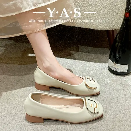 2024新款夏季平底单鞋女软底时尚女鞋春秋皮鞋圆头豆豆鞋软皮瓢鞋商品大图