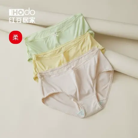 红豆女士内裤中腰纯棉抗菌裆速干透气柔软秋冬季短裤女士三角裤商品大图
