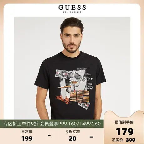 GUESS款男士时尚圆领街头涂鸦潮流短袖T恤体恤衫-M2YI02K9RM1商品大图