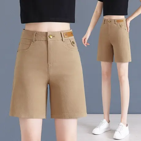 大码休闲短裤女夏季薄款高腰显瘦五分直筒裤时尚韩版小个子西装裤图片