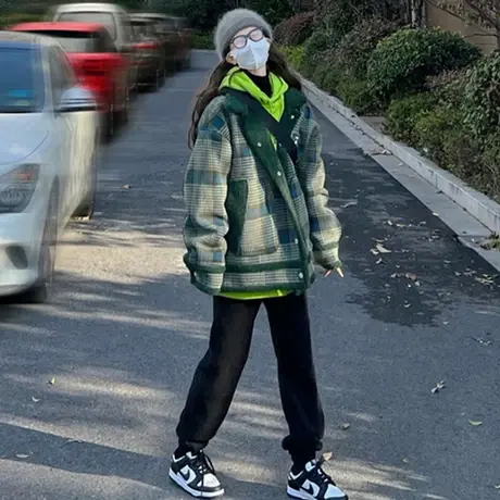 oversize羊羔毛外套女2022新款秋冬季宽松设计感小众加厚棉衣棉服图片