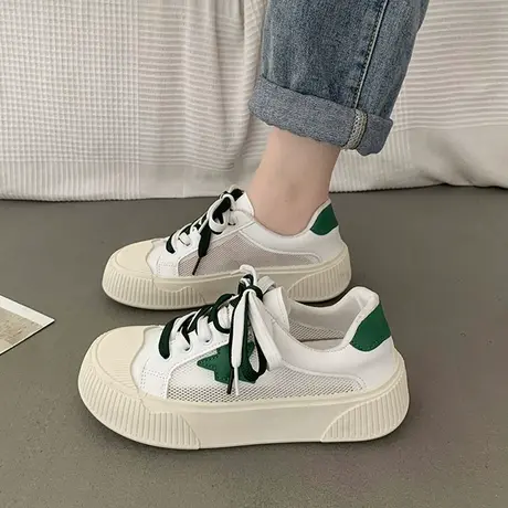 网面透气小白鞋女2023年夏季新款软底小众休闲运动鞋轻便百搭板鞋商品大图