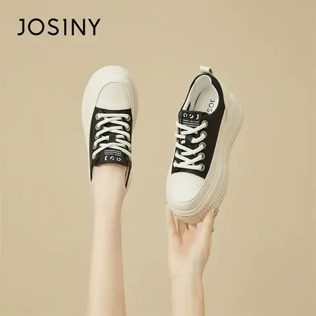 Josiny/卓诗尼小个子增高小白鞋女款2024春季新款厚底运动休闲鞋商品大图