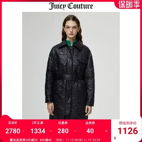 Juicy Couture橘滋羽绒服女冬款美式宽松翻领轻薄鹅绒长款外套女商品大图