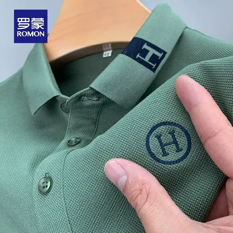 罗蒙男士冰丝短袖Polo衫夏季薄款珠地网眼商务休闲带翻领T恤上衣图片