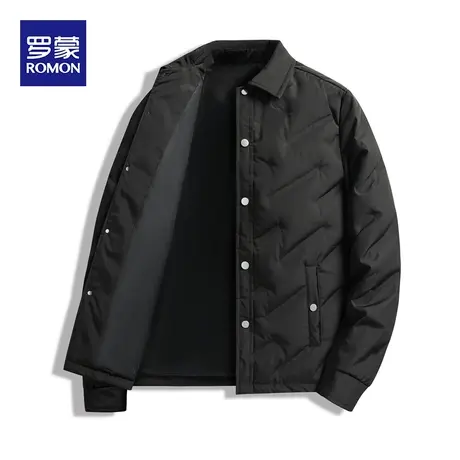 罗蒙2023冬季新款男士轻薄羽绒服翻领防泼水短款翻领外套上衣男款图片