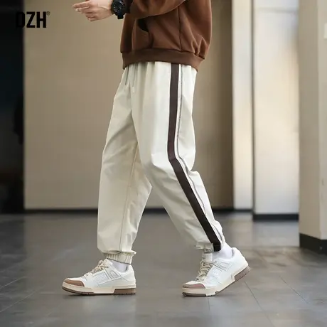 男士宽松束脚冲锋裤男秋季休闲裤白色卫裤哈伦裤潮牌男裤显瘦裤子商品大图