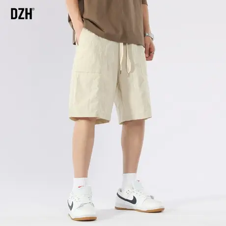 男士米白色速干短裤男款夏季休闲五分裤男薄款大裤衩半截裤沙滩裤商品大图