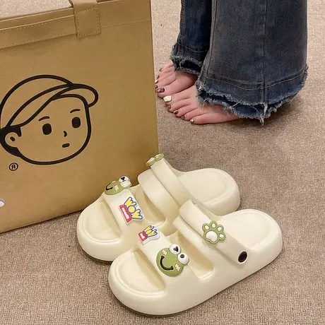 厚底凉鞋女款夏季2025新款踩屎感外穿可爱青蛙防滑两穿沙滩凉拖鞋图片