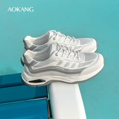 Aokang奥康2025春季新款时尚休闲舒适鞋男运动透气印花百搭单鞋商品大图