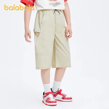 巴拉巴拉男童短裤中大童吸湿速干七分裤儿童裤子2024夏装新款童装商品大图