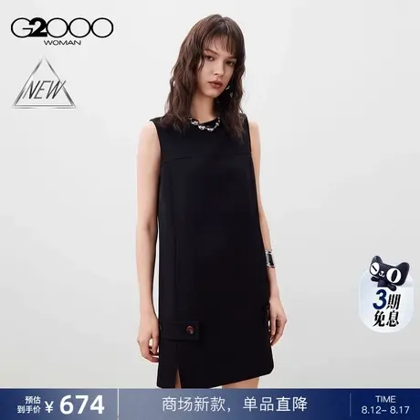 【多面弹性/商场新款】G2000女装FW25柔软舒适百搭开叉无袖连衣裙商品大图