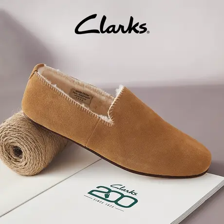Clarks其乐Petersburg S情侣款200周年限量一脚蹬保暖舒适羊毛拖商品大图