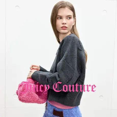 Juicy Couture橘滋针织衫女2025年秋季新款立体提花短款高级毛衣商品大图