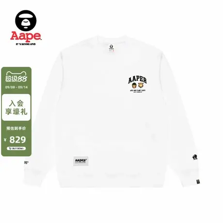 Aape旗舰店男装秋冬猿人军团徽章休闲潮流薄绒圆领卫衣C366XXP商品大图