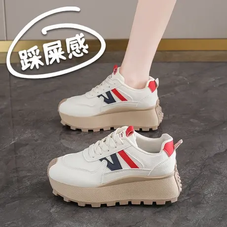 厚底增高老爹鞋女2025新款秋季小个子运动休闲鞋百搭不累脚商品大图