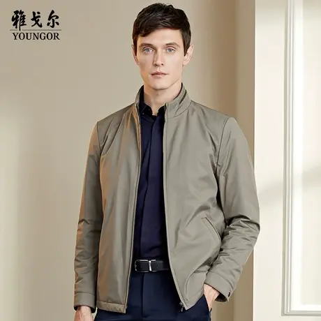 雅戈尔奥莱 男装秋季新品商务休闲立领拉链短款外套夹克男图片