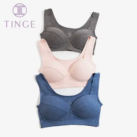 TINGE罩杯一体双面细绒抹胸式文胸女士保暖内衣背心秋冬季打底商品大图