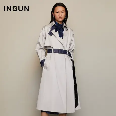 INSUN恩裳秋季撞色挺括风衣图片