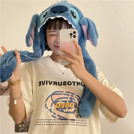 红续韩版休闲原宿风纯棉宽松短袖T恤女2023新款立体字母印花上衣商品大图