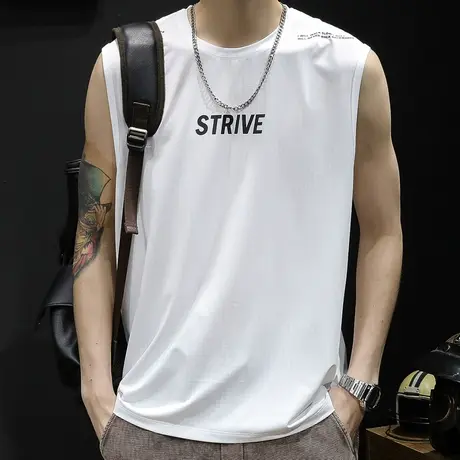 健身冰丝t恤背心男宽松坎肩男士速干无袖跨栏运动篮球男款大码夏图片