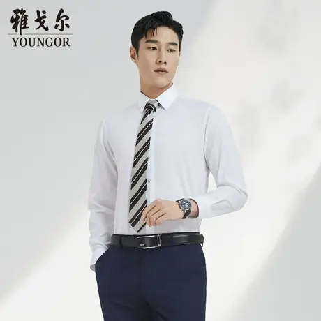 【易打理】V系雅戈尔衬衫秋季商务休闲纯棉抗菌舒适长袖衬衫男图片