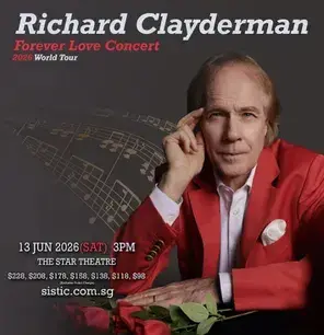 理查德·克莱德曼2026年永恒之爱演唱会世界巡回音乐会-新加坡站